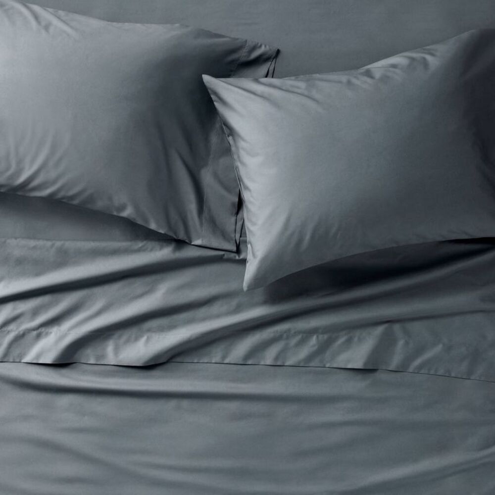 Full 400 Thread Count Percale Sheet Set Mineral Blue - Casaluna
